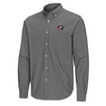 thumbnail image 2 of Men's Antigua Black Columbus Blue Jackets Porter Woven Tri-Blend Long Sleeve Button-Down Shirt, 2 of 3