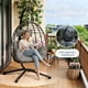thumbnail image 3 of Yeshouse silla colgante de ratán con forma de huevo, plegable para jardín o patio, incluye cojín y funda antipolvo, capacidad de 130 kg, ideal para interior, exterior, balcón o terraza, 3 of 7