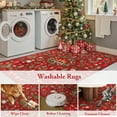 thumbnail image 4 of Lahome Decor 2'x6' Christmas Botanical Kitchen Rugs,2x6ft Christmas Runner Rug For Hallway Non Slip Washable,Holiday Decor Floral Indoor Runners for Entryway Bedroom Laundry,Red, 4 of 7