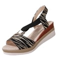 thumbnail image 2 of Bkhluea Women Wedge Sandals Open Toe Ankle Strap Metal Buckle Shoes Summer Party Beach Casual Daily Wear Vacation, 2 of 7