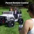 thumbnail image 3 of Outfunny 12V Kids Ride on Toys, 2 Seater Electric Ride on Truck Car for Big Kids with Remote, Bluetooth - White, 3 of 10