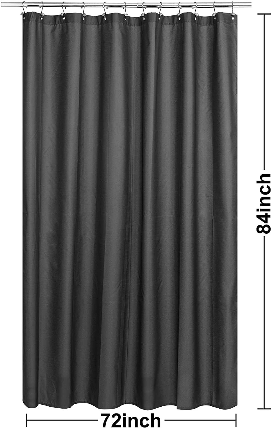 Hotel N&Y HOME Black Fabric Shower Curtain or Liner Extra Long 72 x 84 Inches 