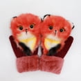 thumbnail image 1 of Guantes de peluche de animales de dibujos animados, guantes de invierno cálidos de piel de conejo tejidos para mujer, lindos guantes, 1 of 4