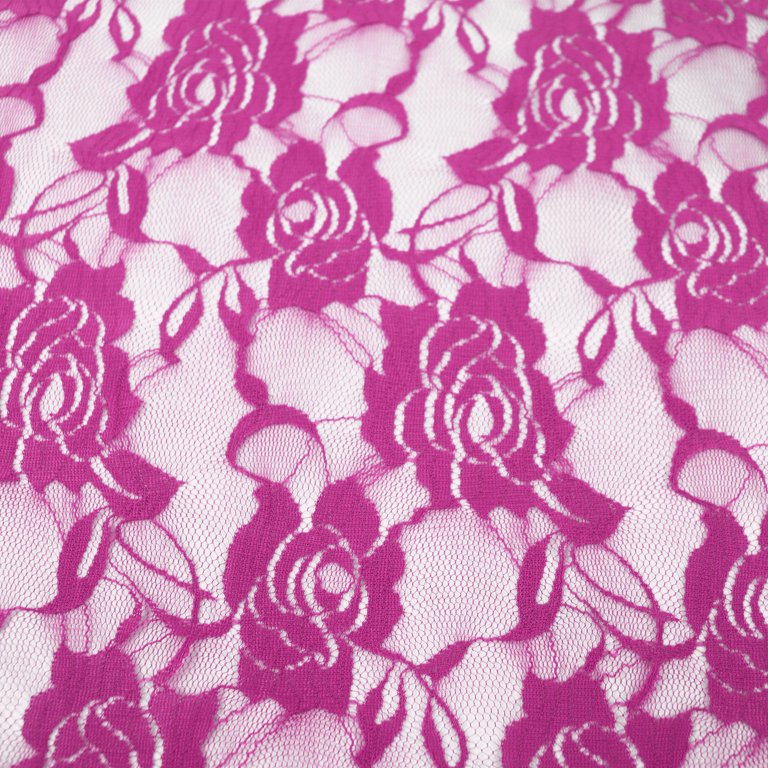 Romex Textiles Nylon Spandex Lace Fabric with Rose Design (3 yards