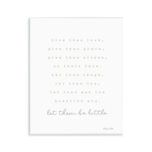 Stupell Industries Let Them Be Little Typography Painting Unframed Art Print Wall Art, 11 x 14