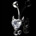 thumbnail image 3 of Devil Heart Belly Button Rings Navel Rings Surgical Steel Bar Stud Belly Navel Piercing Jewelry, 3 of 4