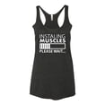 thumbnail image 5 of Wild Bobby Installing Muscles Please Waitâ€¦ Gym/Workout Women Tri-Blend Racerback Tank Top, Vintage Black, Large, 5 of 5