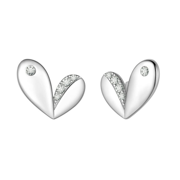Fasjewly 925 Sterling Silver Cute Heart Earrings Studs,Dainty Love Earrings Jewelry Gifts for Women
