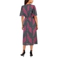 thumbnail image 2 of Anne Klein Womens Flutter Sleeve Faux Waistband Surplice Dress, black, 10, 2 of 2