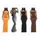 thumbnail image 3 of Vestido Largo Sonducket Ajustado Ropa de Fiesta Cami Correas Sin Mangas Piel Multicolor Naranja/M, 3 of 5