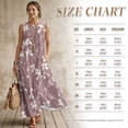 thumbnail image 7 of Xoenoiee Purple Flower Leaf Print Cotton Linen Maxi Dress for Women Summer Sleeveless Crewneck Casual Loose Beach Vacation Sundress with Pockets, Boho Resort Wear 2026, 2XL, 7 of 7