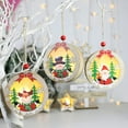 thumbnail image 2 of Wood Ornaments for Christmas Tree, Rustic Christmas Tree Decorations with Light, Reindeer Ornaments for Christmas Tree Wooden Christmas Ornaments 2 Pc(Snowman), 2 of 7