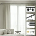 thumbnail image 4 of Ridicili 5/8 Inch Adjustable Double Drapery Curtain Rod Set with Rhombic Cylinder Finials, 5/8 Inch Front and 1/2 Inch Back Double Window Drapery Rod, 84"-120", Gun Metal, 4 of 6