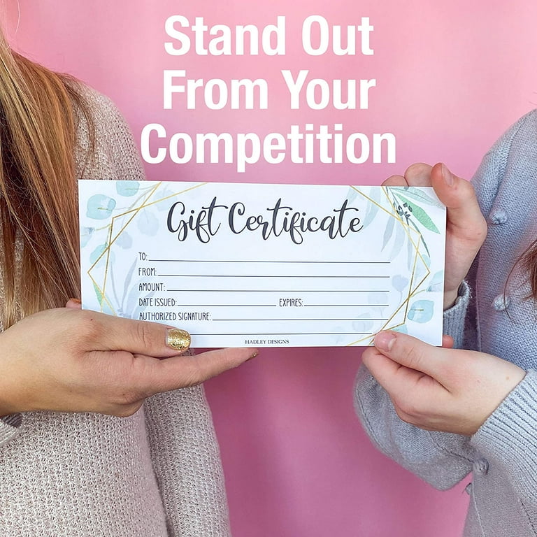 25-geometric-greenery-blank-gift-certificates-for-small-business-paper-voucher-for-massage-hair-nail-salon-spa-restaurants-and-diy-coupon-cards-for-birthday-mom-valentines-day-him-her-4x9 for Free Printable Nail Gift Certificate 25 Geometric Greenery Blank Gift Certificates for Small Business, Paper Voucher for Massage, Hair & Nail Salon Spa, Restaurants, and DIY Coupon Cards for Birthday, Mom Valentines Day, Him & Her, 4x9