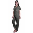 thumbnail image 2 of Moomaya Pyjama pour Femmes Ensemble de Pj Chemise de Pyjama en Coton Imprimé à Boutons Tenue de Nuit, 2 of 6