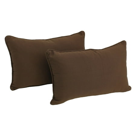 Blazing Needles 20 x 12 in. Twill Back Support Pillows with Cording - Set of 2