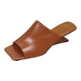thumbnail image 5 of Rokment Metallic Geometric Wedge High Heels Square Toe Mules for Women Ladies 2026 Fashion Casual Leather Dress Slip on Backless Slides Sandals Summer Brown Size 9, 5 of 6