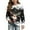 Black, variant on Girls' Festive Deer Head Print Crew Neck Long Sleeve Christmas Top for 2Y-14Y, Holiday Wear with Vibrant Antlers and Snowflakes
