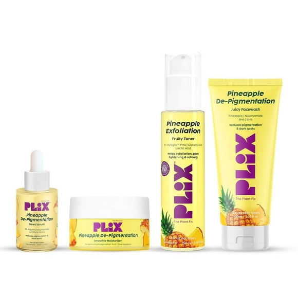 PLIX - THE PLANT FIX / Régime de Dépigmentation à l'Ananas avec Toner, Nettoyant, Sérum et Hydratant 310 ml