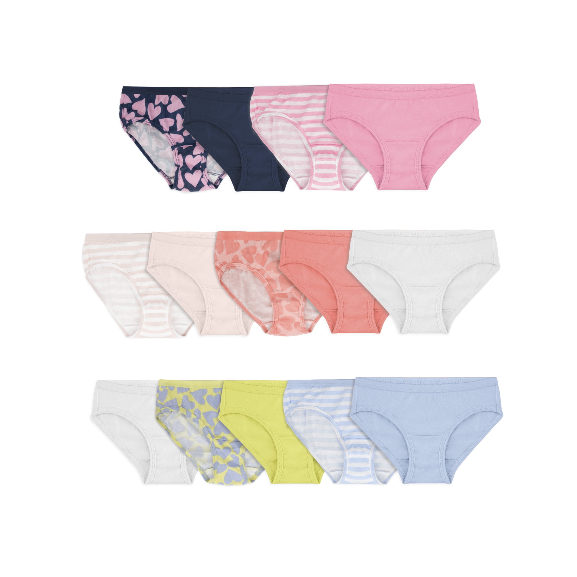 Fruit of the Loom Girls' Eversoft Hipster Underwear, 14 Pack, Size 10