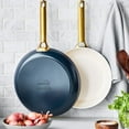 thumbnail image 2 of GreenPan Reserve Ceramic Nonstick 10" and 12" Frypan Set | Twilight with Gold-Tone Handles, 2 of 8