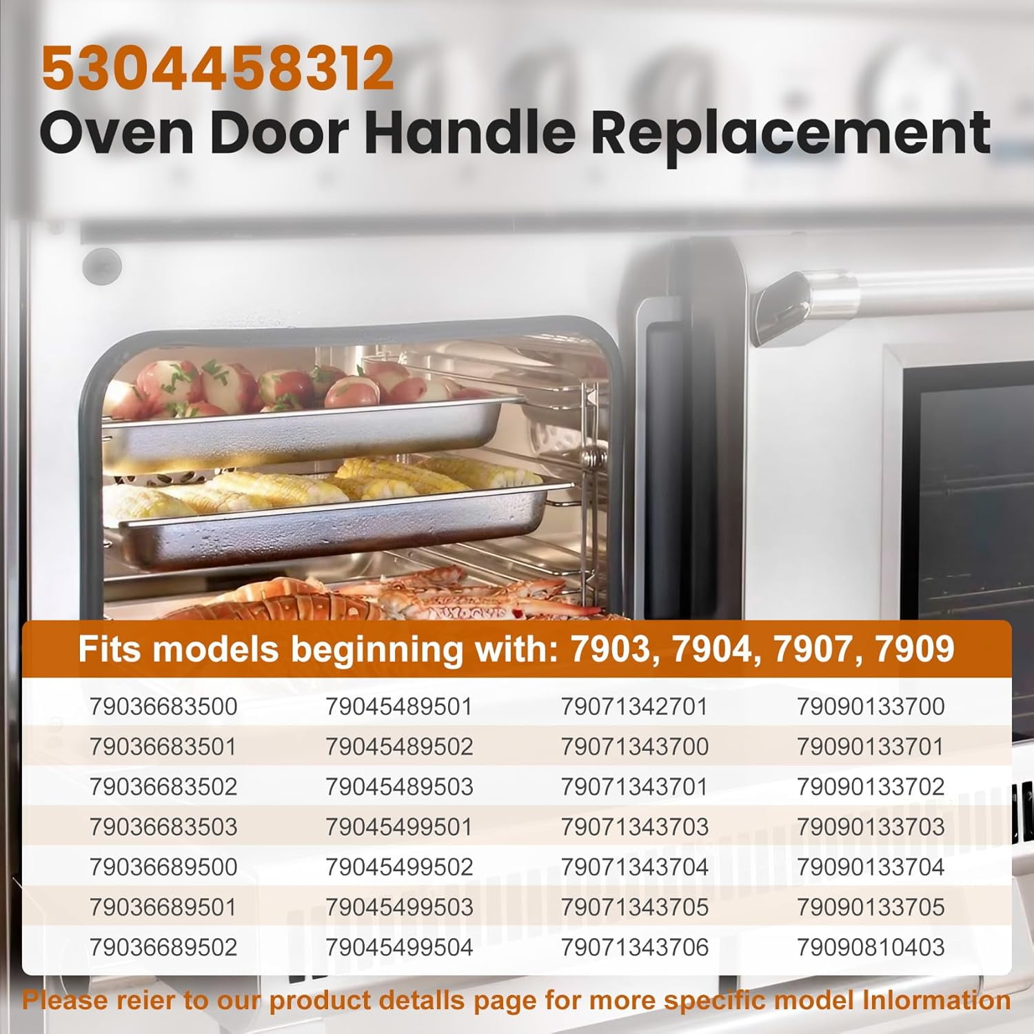Upgraded 5304458312 Oven Door Handle Replacement Compatible with Kenmore Frigidaire Electrolux Electric Range Oven Stove Handle Replaces 316443600 AP3965016,Include 2 PC 316433300 Screws Black
