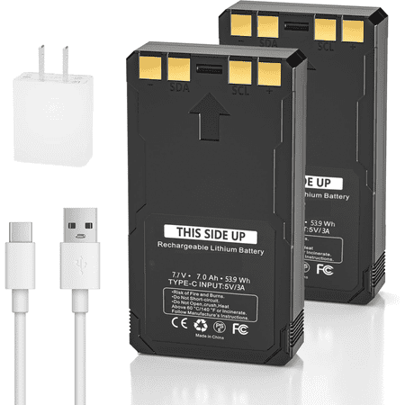 2-Pack Upgraded 7000mAh Rechargeable for LIT-22 Camera Batteries Compatible with Cellular Trail Camera Flex Series(M Dark S-Dark S G-36 Flex-Plus) Includes 2 Type-C&USB Wall Plug