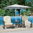 thumbnail image 3 of 3 Piece Patio Rattan Conversation Set, Outdoor Rocking Bistro Set, Wicker Patio Furniture with Thick Cushions Rocker Chair and 2-Tier Coffee Table for Garden, Porch, Backyard, 3 of 8