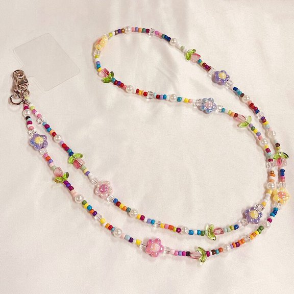 Crossbody Dopamine Colorful Tulip Flower Mobile Phone Lanyard