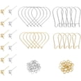 thumbnail image 1 of Kit de accesorios para pendientes de acero inoxidable de 2 colores: 12 pendientes de bola con 24 aros y 80 anillos abiertos., 1 of 6