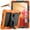 Orange+Black, variant on for Samsung Galaxy Tab A7 10.4" 2020 SM-T500 / SM-T505 Case with PET Screen Protector + Pencil Holder + Stand + Shoulder Strap | Heavy Duty Protection 3 Layer Silicone PC Case | Rosegold