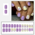 thumbnail image 2 of 24Pcs Press on Nails French Tip Square Nails Tips Designs Fake Nails Artificial Acrylic Nails Full Covers False Nails, 2 of 8