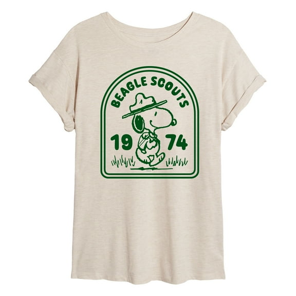 Peanuts - Beagle Scouts One Color Badge - Women's Oversized T-Shirt