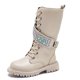 thumbnail image 4 of Zapatos niñas,Botas de niñas,Cremallera de invierno Encaje botas de equitación de cuero falso tamaño 13 niñas, 4 of 4