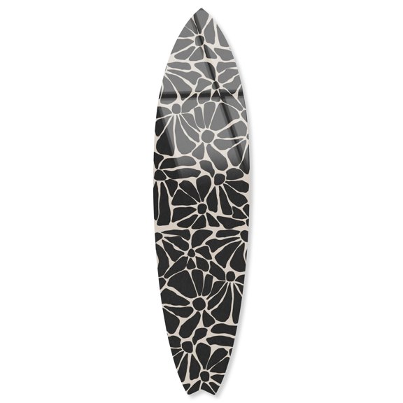 Notoriart Abstract Floral Cluster Surfboard Acrylic Wall Art Die-Cut Coastal Modern High-Gloss Home Decor, 15" x 60"