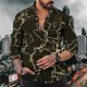 thumbnail image 1 of Camisa de traje para hombre, para exteriores, suave, cómoda, de calidad, tela, novedad de 2024, camisa con solapa relámpago, camisetas deportivas, 1 of 6