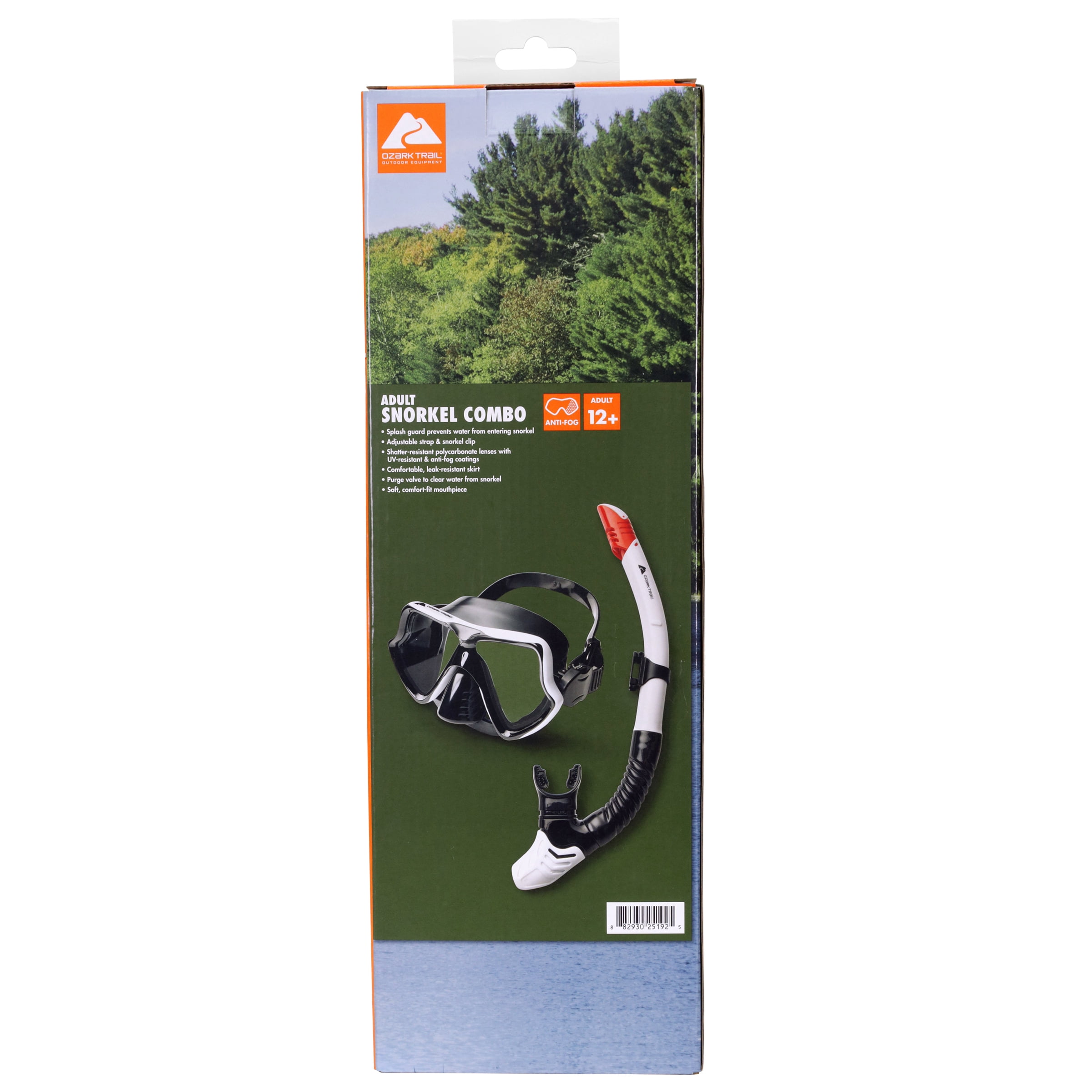 Ozark Trail Adult Snorkel and Mask Combo with Anti-Fog Coating
