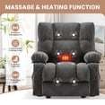 thumbnail image 3 of JMYMRY Rocker Recliner Chair with Vibration Massage and Heating, Cup Holders and Side Pockets, Adjustable Lounge Chair for Living Room, Grey, 3 of 8