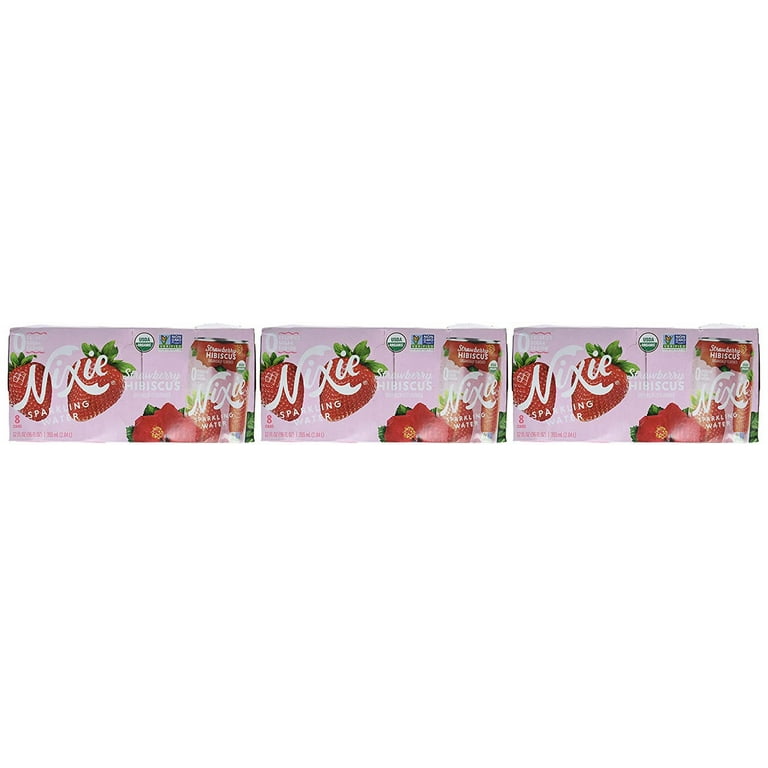 NIXIE Organic Sparkling Strawberry Hibiscus Water Drinks, 12 oz
