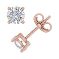 thumbnail image 2 of 1/2 Carat Pave Set Diamond Stud Earrings in 14K Rose Gold, 2 of 4