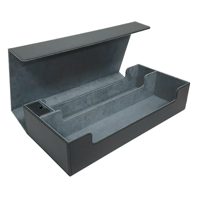 MERIGLARE Card Deck Box Collectible Display Sturdy Organizer Premium Game Card Storage Black Gray
