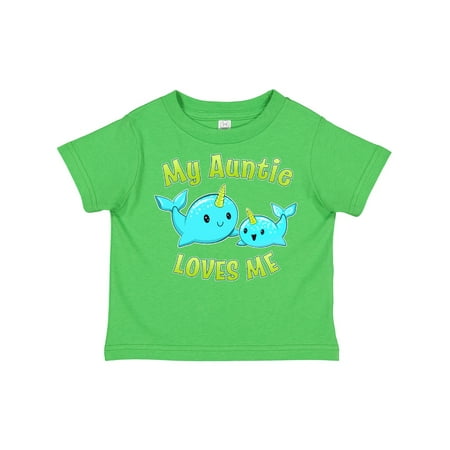 

Inktastic My Auntie Loves Me- Cute Narwhal Gift Toddler Boy or Toddler Girl T-Shirt