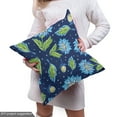 thumbnail image 4 of Ambesonne Flower Fabric by the Yard Upholstery, Abstract Dotted Night Art, 2 Yards, Night Blue and Lime Green, 4 of 4
