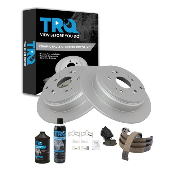 TRQ Rear Brake Pad & Rotor Kit BKA34913 Fits Select 2007-2012 Acura RDX
