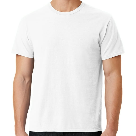 Mens Soft Pigment Dyed Cotton Tee Shirt, Small White