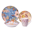 thumbnail image 1 of Vajilla de Porcelana 16 Pzas, 4 Personas - FLOWERVAJ - Crown Baccara, 1 of 5