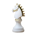 thumbnail image 1 of fastboy Pièces d'Échecs Statue avec Peinture Dorée Résine Cadeau pour Bureau Salon Bureau Forme Cheval Noir Forme Cheval Blanc, 1 of 5