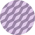 thumbnail image 1 of Ahgly Company Tapis Rond Lavable en Machine Intérieur Transitionnel Fleur Violette, 7 Pieds Rond, 1 of 7