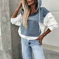 thumbnail image 4 of Hoodie Women Oversized Womens Sweatshirt Casual Lightweight Daily Cropped Women's Hooded With Color Block Design For Autumn Winter Outfits Comfortable Pullover Wear, 4 of 9