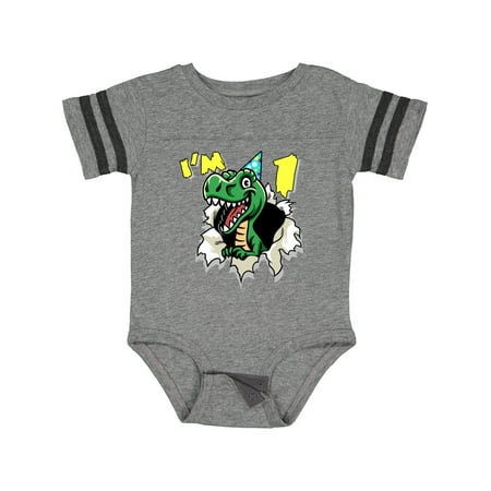 

Inktastic I m One Dinosaur Boys or Girls Baby Bodysuit